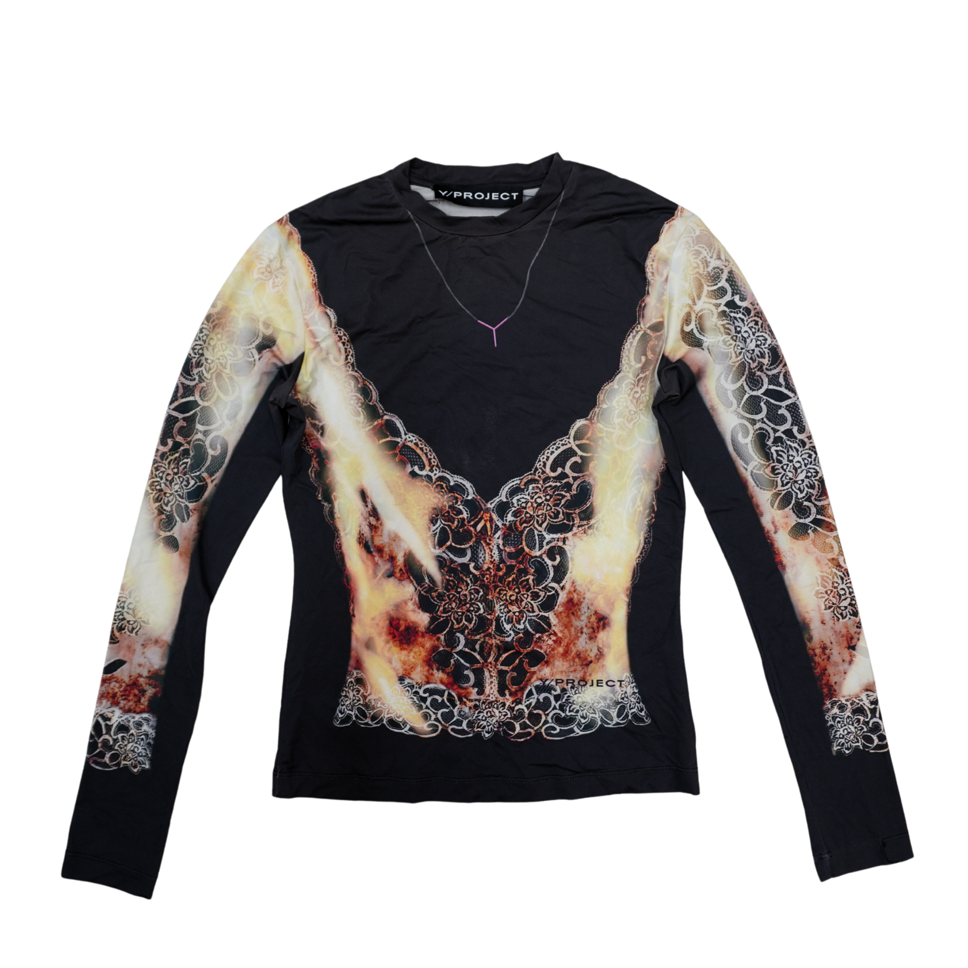 Y/Project Lace Print L/s Top XS