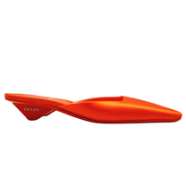 Prada Orange Satin Square Toe Mules Size 36.5